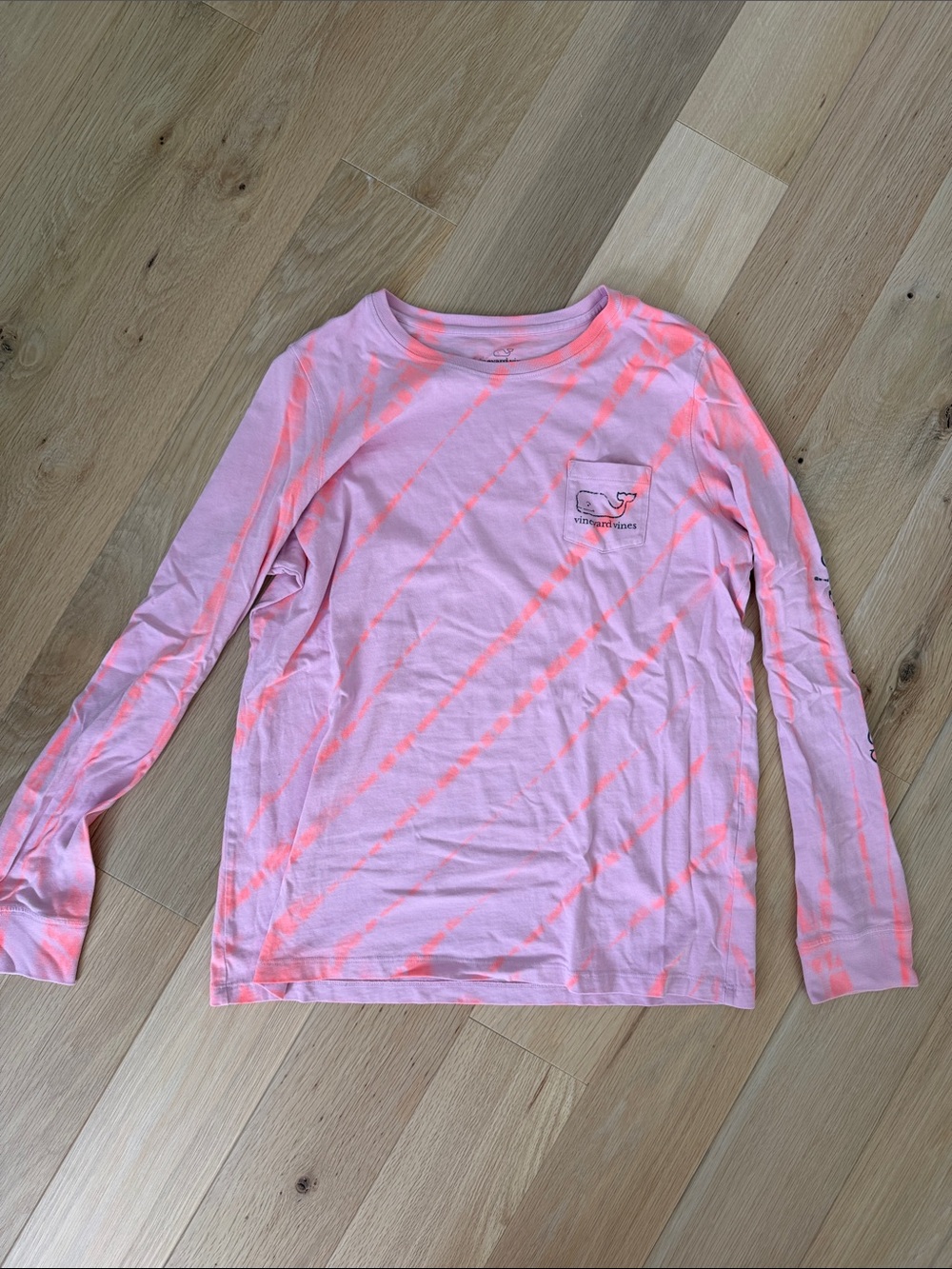 Vineyard Vines Pink & Coral Tie-Dye Long Sleeve Tee L
